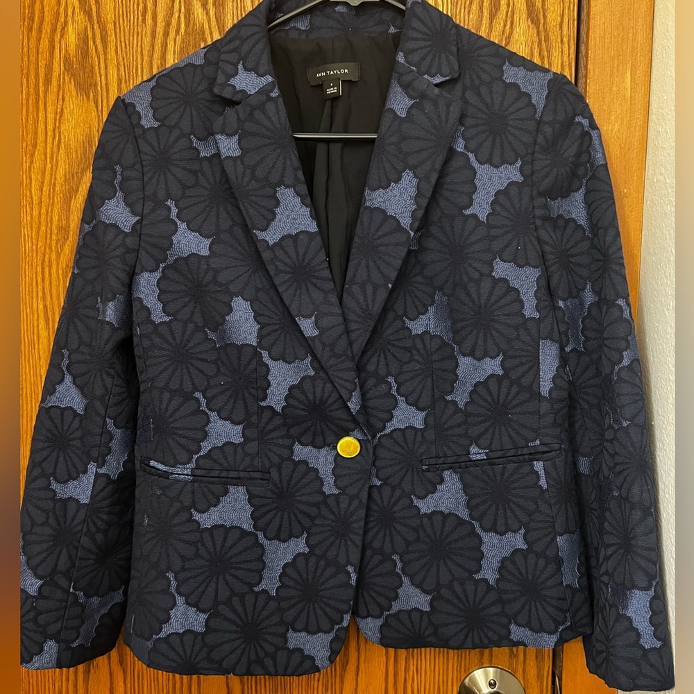 Ann Taylor Blue Floral Blazer